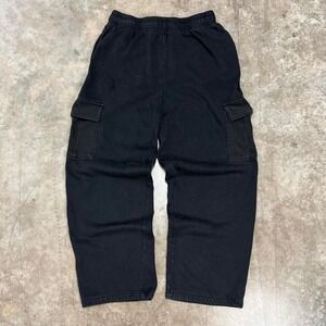 Black Cargo Cotton Heavyweight Y2K Baggy Sweatpants Size S